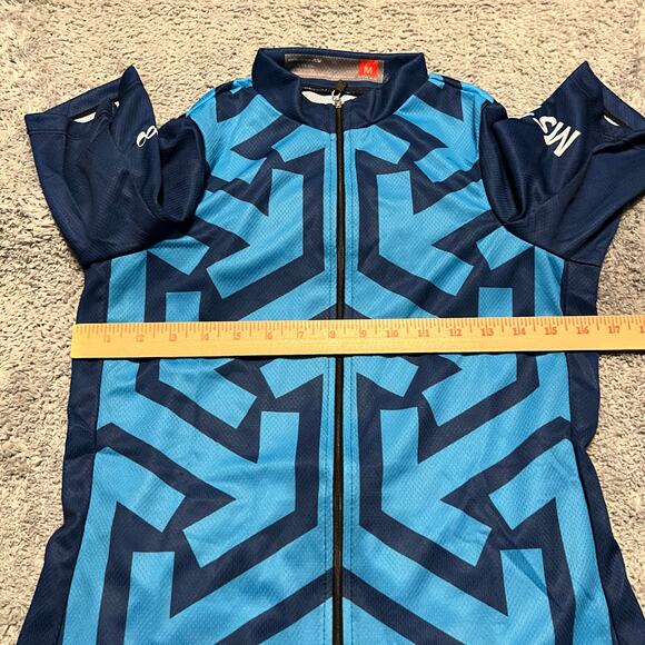 Podiumwear Cycle Jersey Shirt Womens Medium Performance Cycling Pocket Blue - Picture 3 of 5